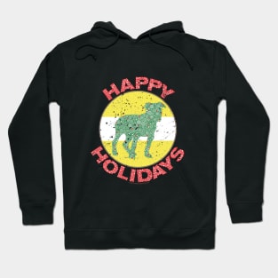 Happy Holidays Pitbull Circle Design Hoodie